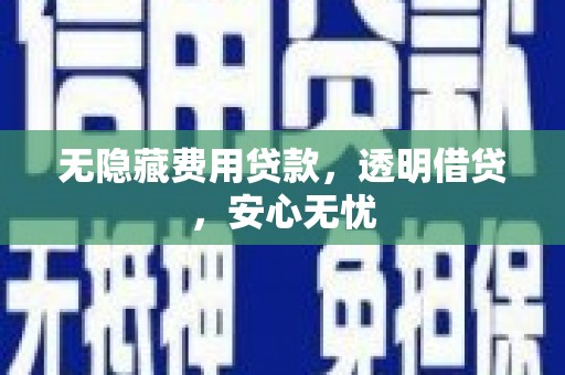 芳苑无隐藏费用贷款，透明借贷，安心无忧