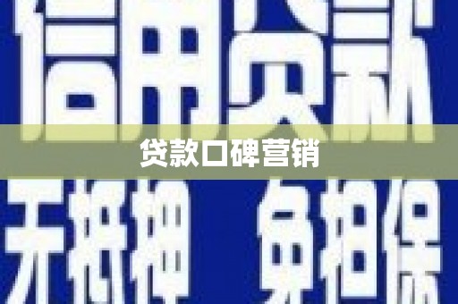 芳苑贷款口碑营销