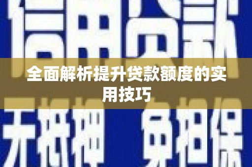 芳苑全面解析提升贷款额度的实用技巧
