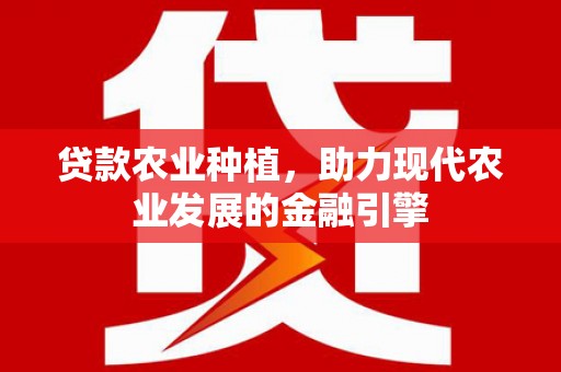 芳苑贷款农业种植，助力现代农业发展的金融引擎