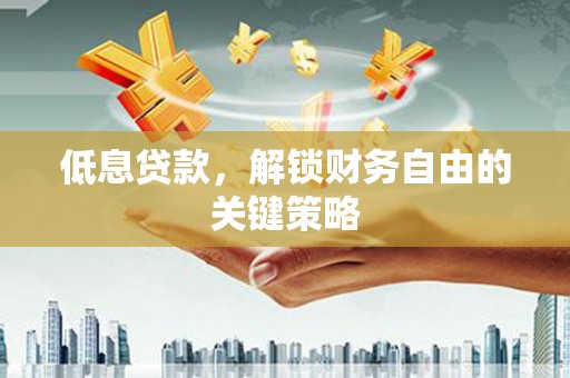 芳苑低息贷款，解锁财务自由的关键策略