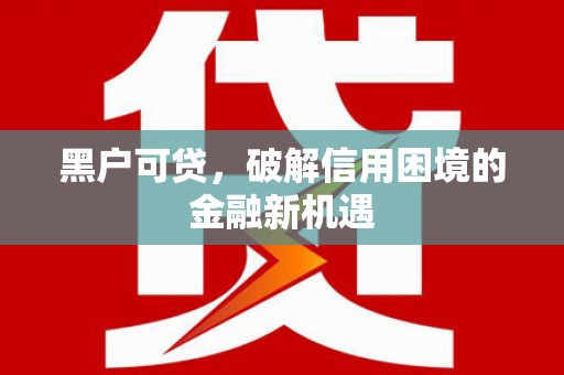 芳苑黑户可贷，破解信用困境的金融新机遇