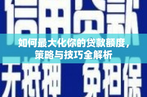 芳苑如何最大化你的贷款额度，策略与技巧全解析