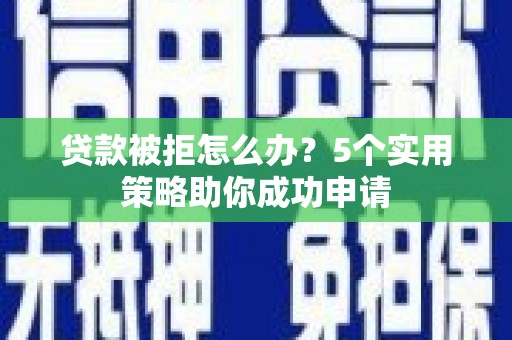 芳苑贷款被拒怎么办？5个实用策略助你成功申请