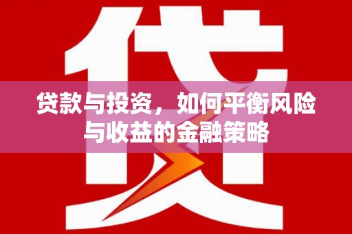 芳苑贷款与投资，如何平衡风险与收益的金融策略